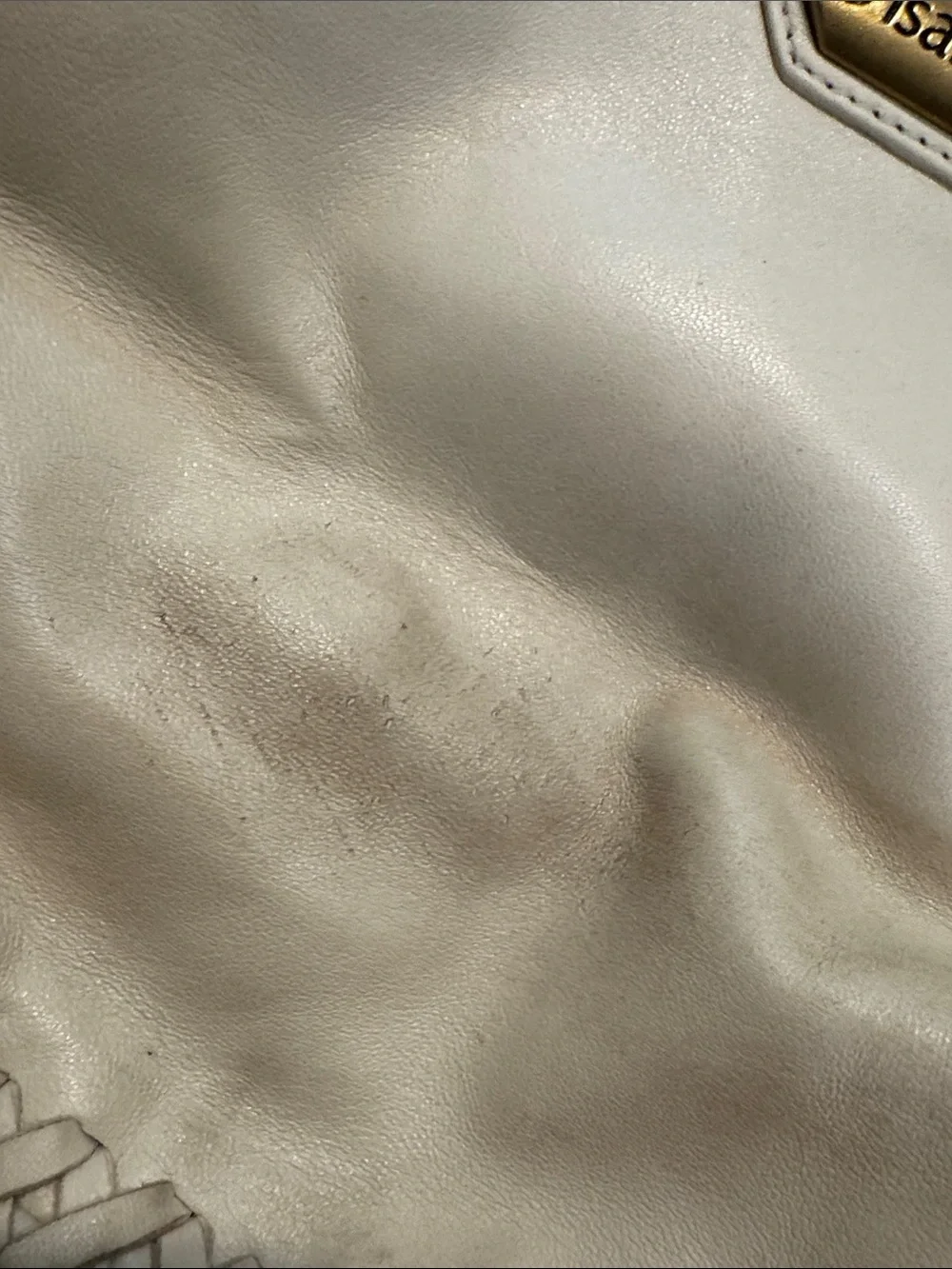 Isabella Fiore Cream Hobo Bag with Brown Sequin Floral Embellishments
